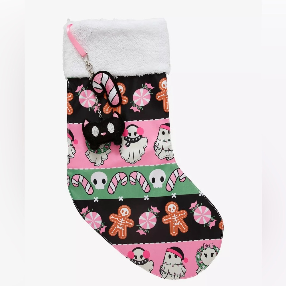 Holiday Ghosties Nylon Stocking Hot Topic Spooky Christmas Holiday